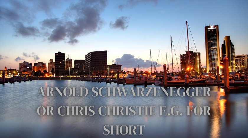 arnold schwarzenegger or chris christie e.g. for short